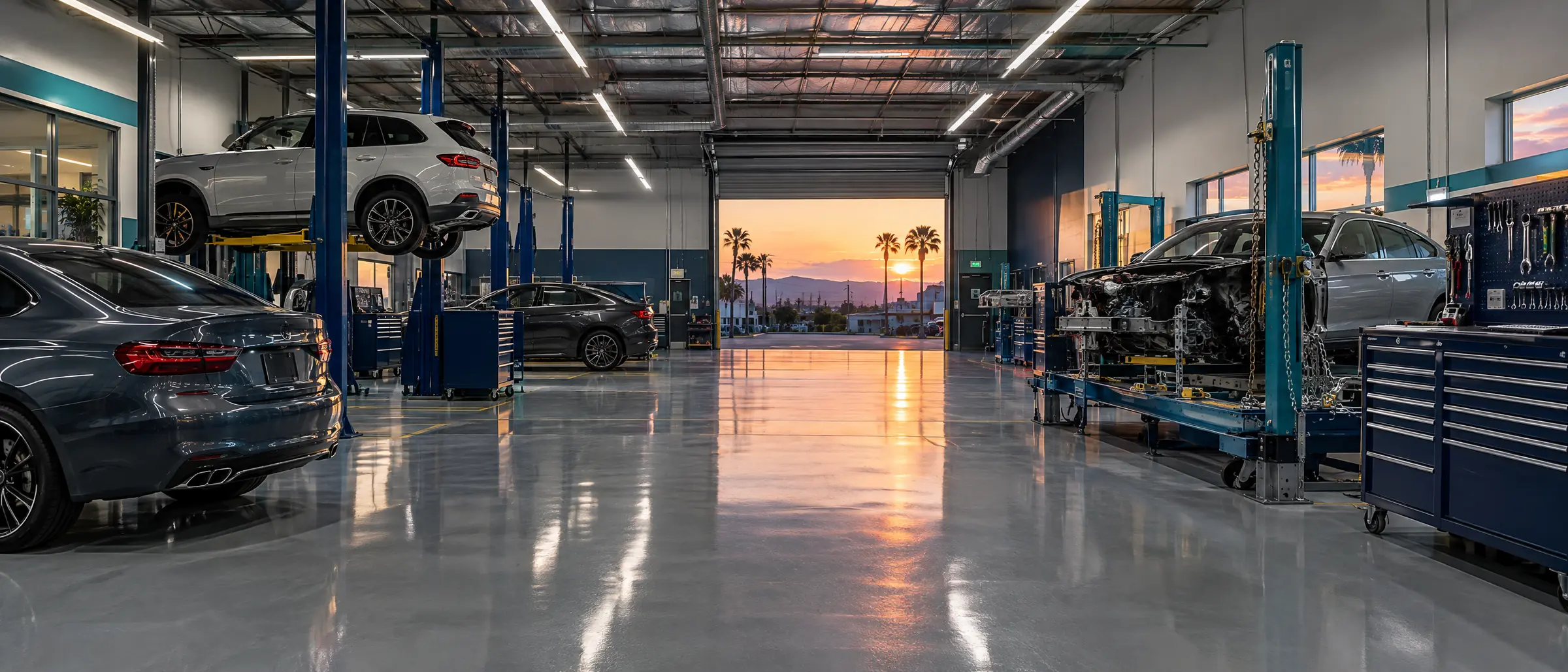 Inside the repair shop